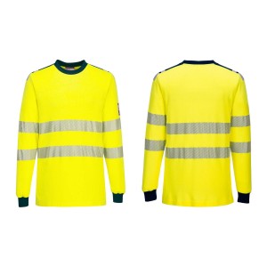 T-SHIRT M/COMP IGNIF ALTA VIS. AMARELO/AZUL FR701